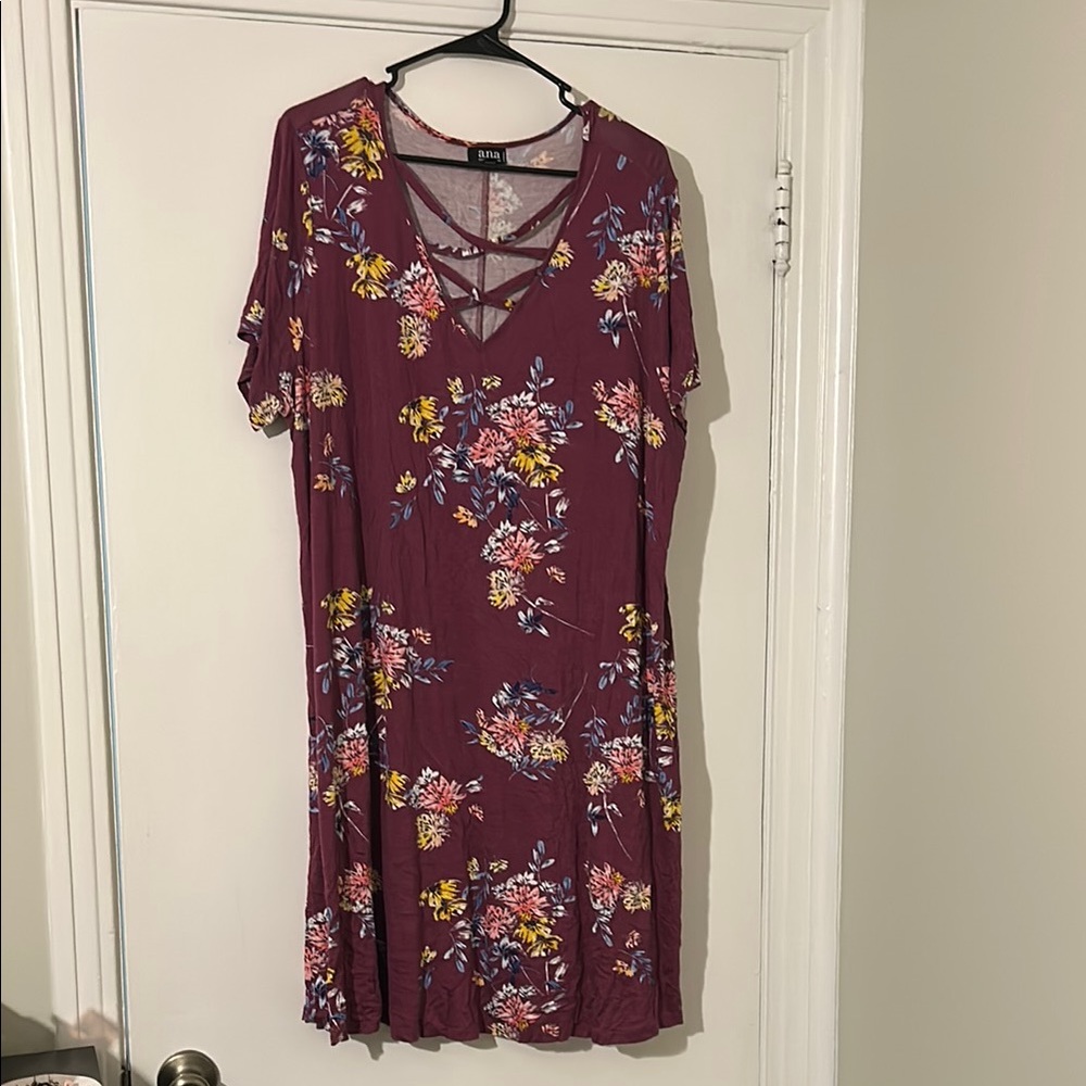 Floral Burgundy Dress